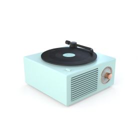 Wireless mini portable retro phonograph Bluetooth-compatible speaker (Option: Blue)
