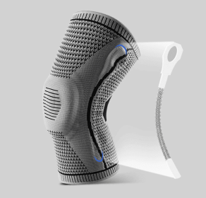 Knee Pads For Sport Knee  Silicone Spring Patella Protector (Option: Grey-M-1PCS)