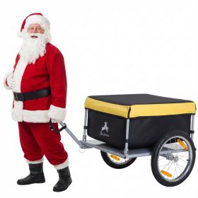 Bicycle Cargo Trailer, Two-Wheel Bike Luggage Wagon Trailer with Removable Cover, Fits 20" - 26" Bicycle Wheels, Yellow (Option: Yellow and Black-830x190x660 mm)