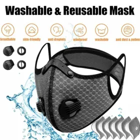 Reusable Half Face Cover Mask W/ Filter Cycling Outdoor Sport Face Mask Grey(Logistics Only For USPS.TK/TMEU Only For Self-pickup) (Option: Defaulttitle)