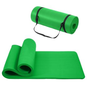 Only Supports Self Pickup  Yoga Mat, One Inch Thickened High-density Practice Mat, Tear-resistant Practice Yoga Mat With Straps, Suitable For All (Option: Green)