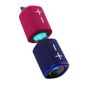 Cyboris S18 2 In 1 Magnetic Split Bluetooth Speaker, Color Blocking Waterproof Dual Splittable Portable Wireless Speaker 20W Loud Stereo Sound, B (Option: Blue Red)