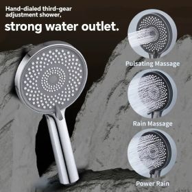 RV Shower Head, 12 Inch High Pressure Rain Shower Stainless Steel Shower Head with Handheld Shower Combo with 59 Inch Extra Long Hose (Color: Silvery)