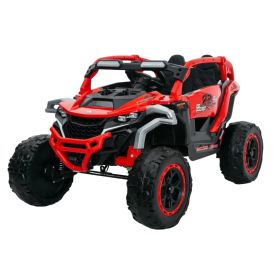 Ride On Models Truck Car 12V Kids Electric Vehicles, Remote Control, Front & Rear Shock Suspension, 2 Seater UTV, Flashlights And A Built-in Musi (Option: HAMIM3001RED)