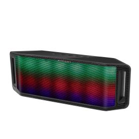 1Pc LED Wireless Speaker Dynamic Multicolor Hands-free FM Radio USB MMC Reading Aux In For Party Camping Travel (Option: Black)